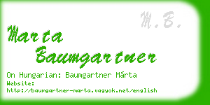 marta baumgartner business card